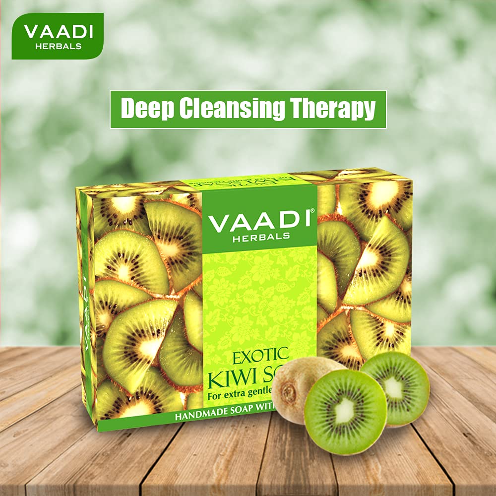 Vaadi Herbals Super Value Exotic Kiwi Soap with Green Apple Extract, 75gms x 6 – view 3