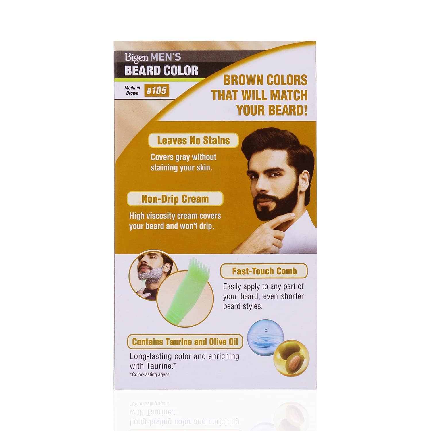 Bigen Men's Beard Color Medium Brown 20gm+20gm, 40 g – view 4