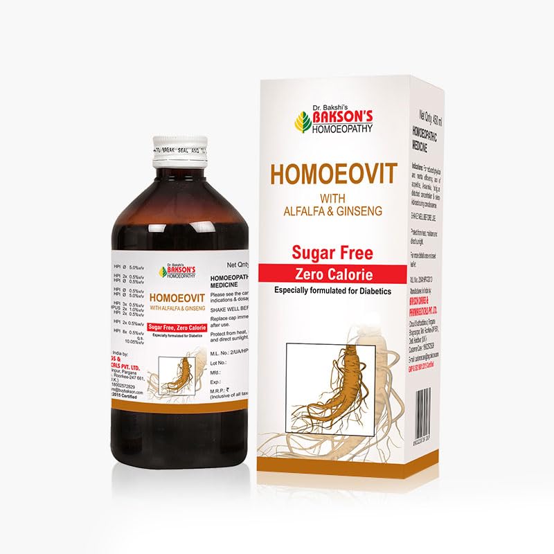 Bakson Homoeovit sugar free homeopathic tonic 450 ml bottle pack