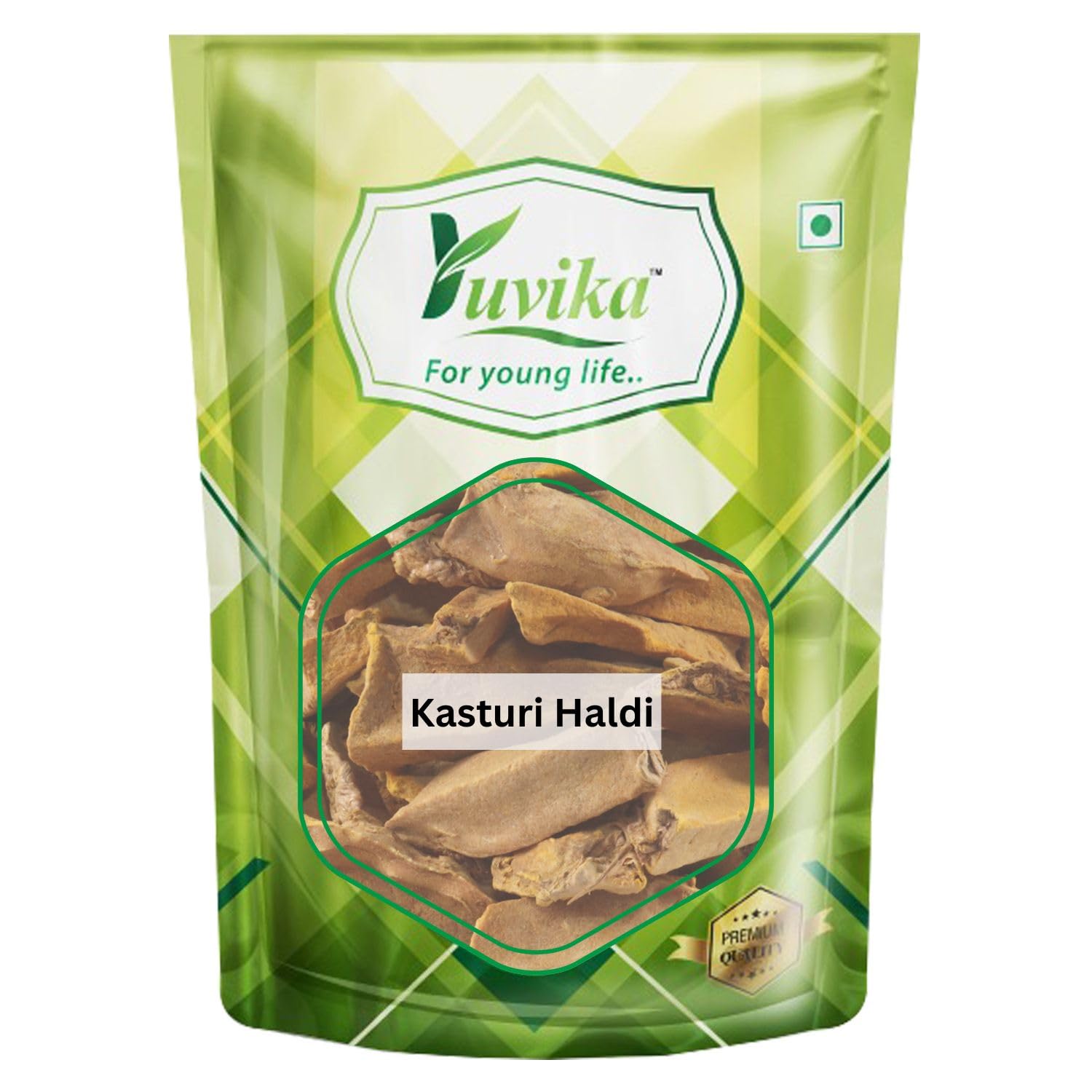 Whole Kasturi Haldi wild turmeric pack from Yuvika, 200 grams