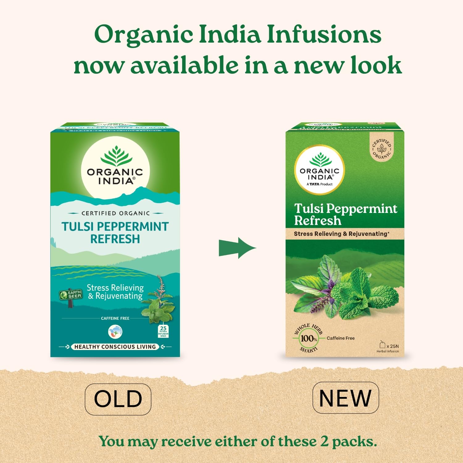 ORGANIC INDIA Tulsi Peppermint Refresh 25 Tea Bags – view 2