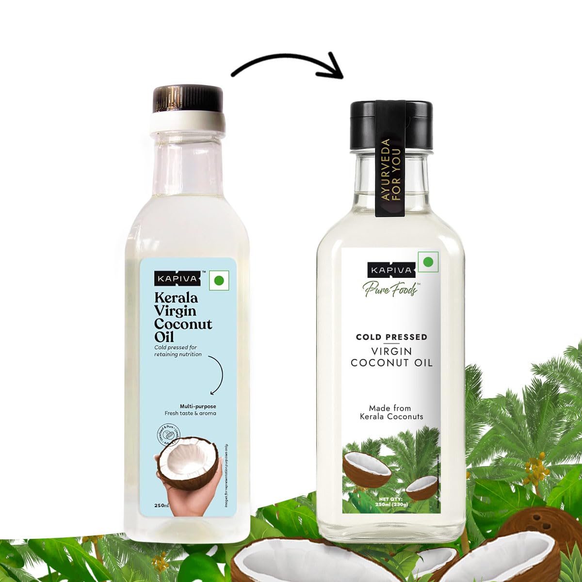 Kapiva Virgin Cold-Pressed Coconut Oil 250ml – view 2