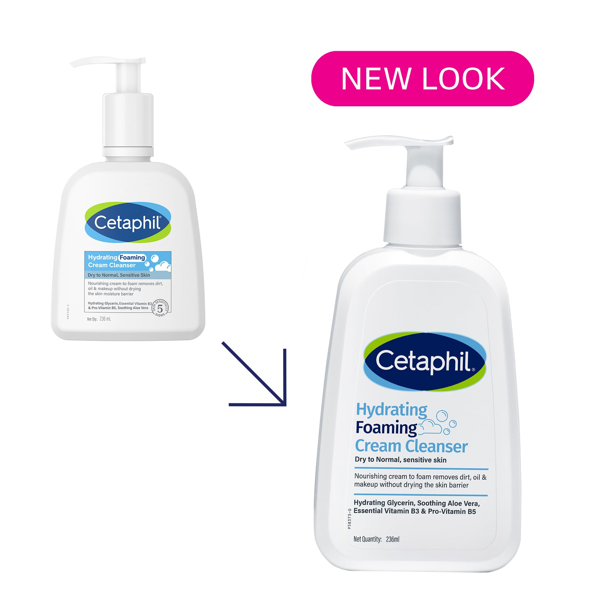 Cetaphil Hydrating foaming Face Wash, Cream to Foam Cleanser 236ml – view 2
