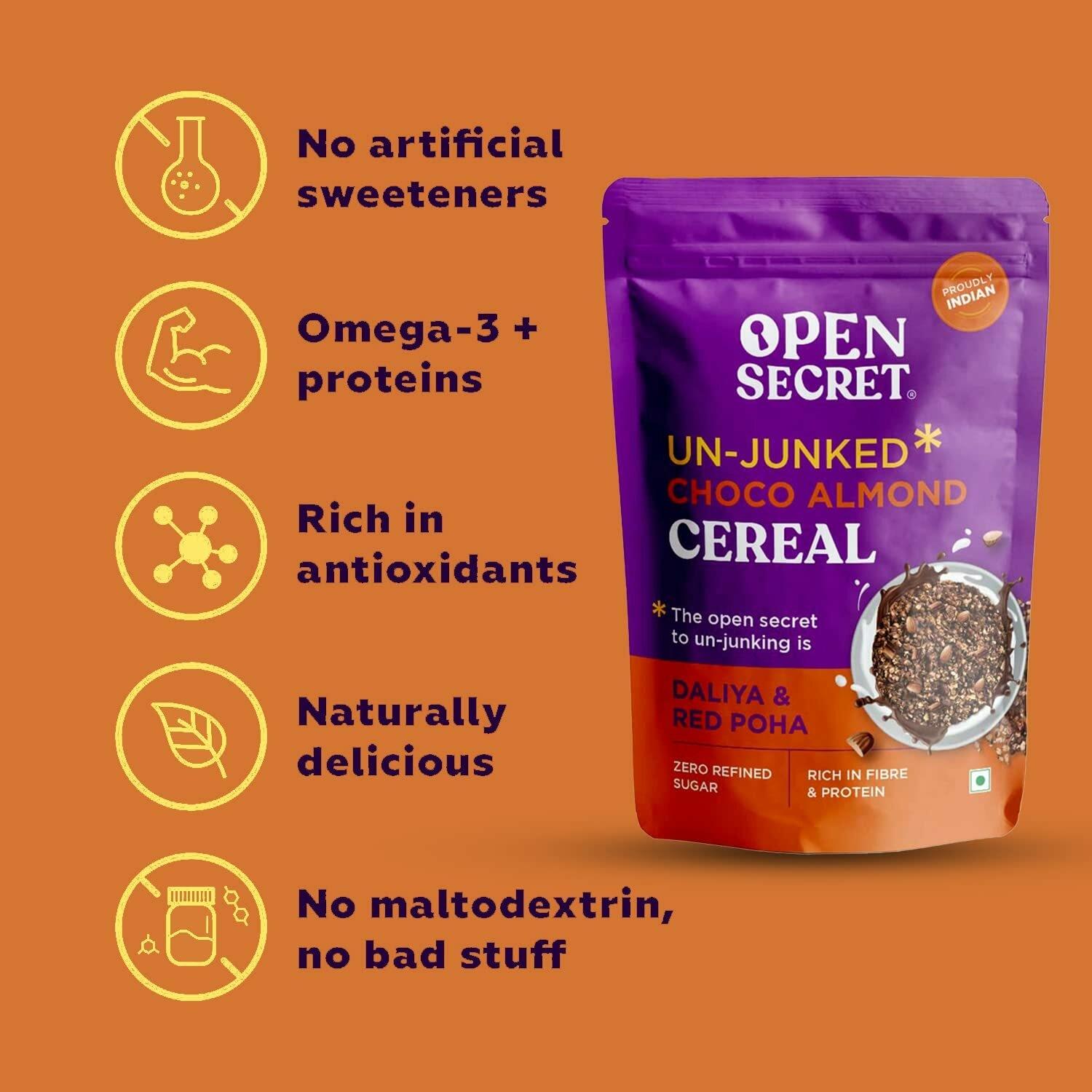Open Secret Muesli Chocolate Almond 350G Breakfast Healthy For Kids Woman Man – view 4