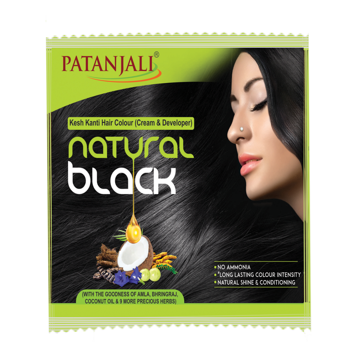 Patanjali Kesh Kanti Hair Colour Cream Developer Natural Black 40 g – view 1