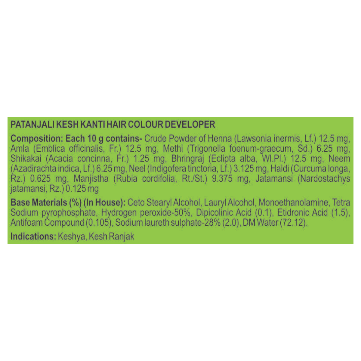 Patanjali Kesh Kanti Hair Colour Cream Developer Natural Black 40 g – view 4