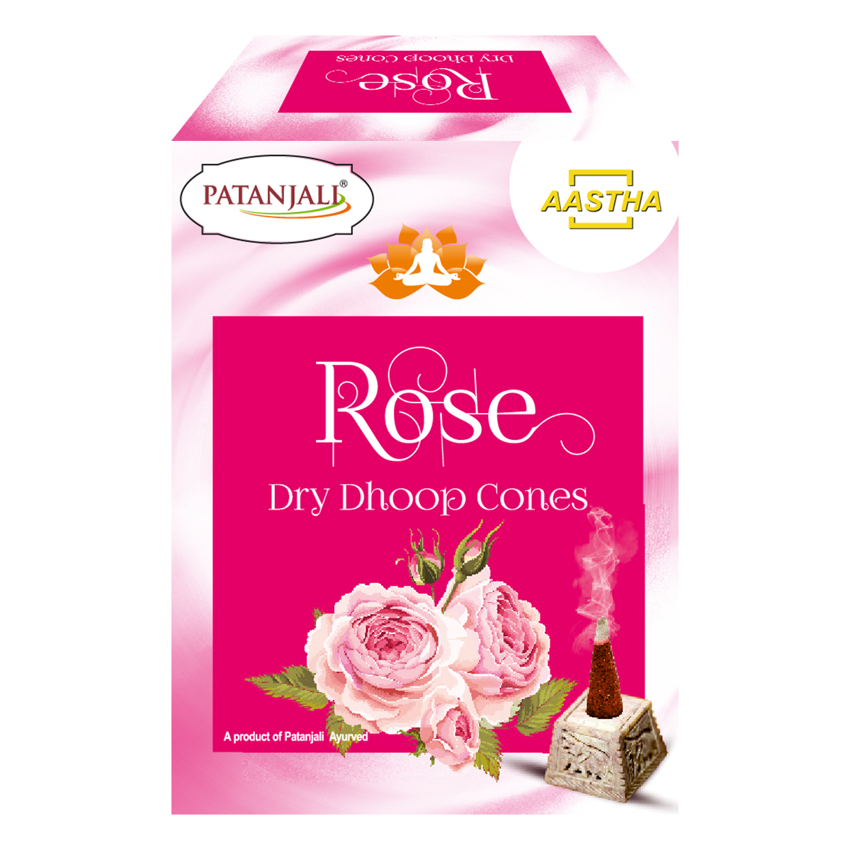 Aastha Rose Dry Dhoop Cone 20 g