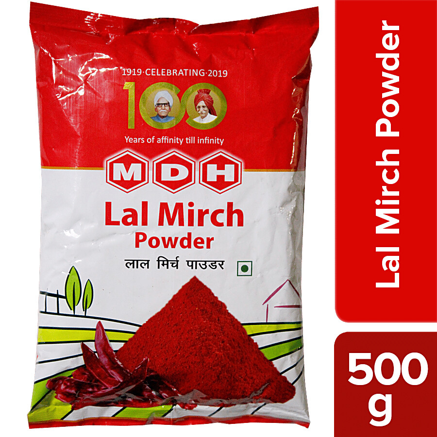 Front pack of MDH Lal Mirch powdered red chilli 500 g