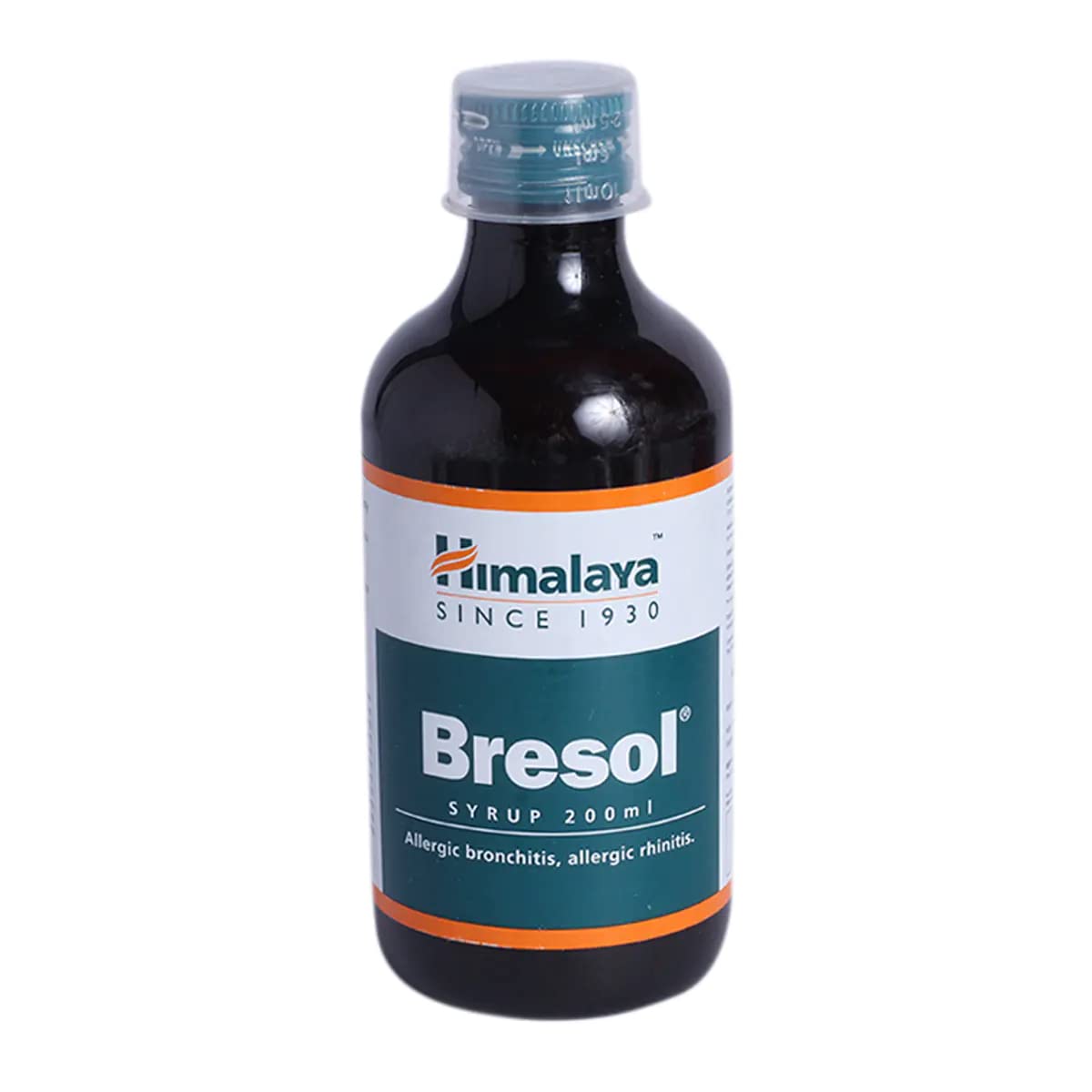 Front view of Bresol 200 ml syrup bottle