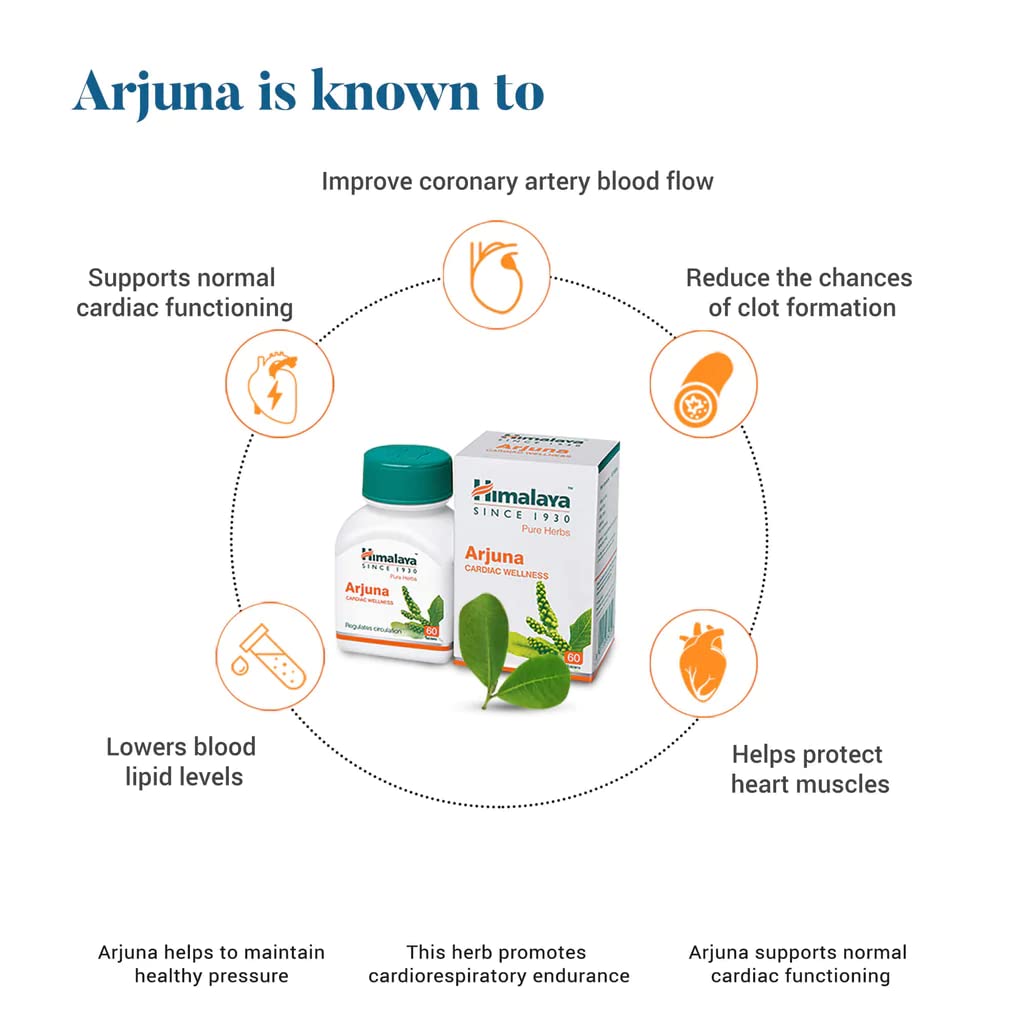 Himalaya Arjuna - 60 Tablets, White – view 3