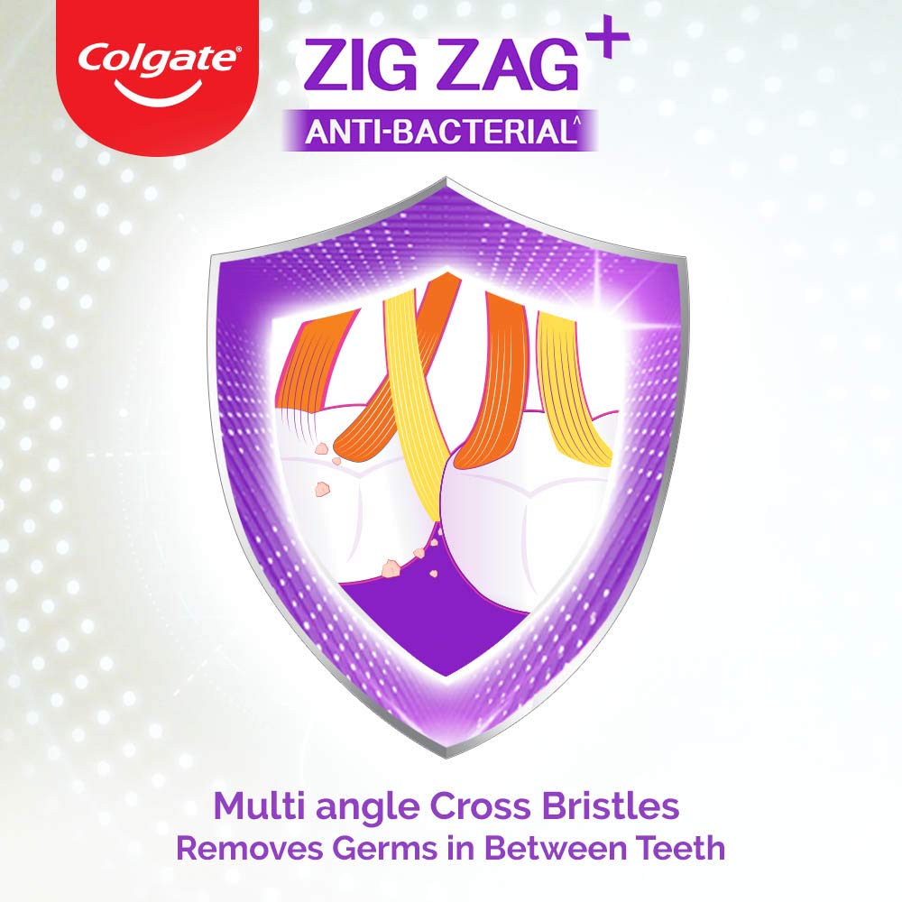 Colgate ZigZag Toothbrush for adults -Manual, Multicolor, Medium (Buy 2 Get 1) – view 4