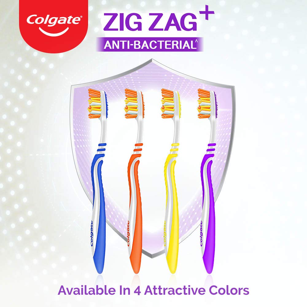 Colgate ZigZag Toothbrush for adults -Manual, Multicolor, Medium (Buy 2 Get 1) – view 6