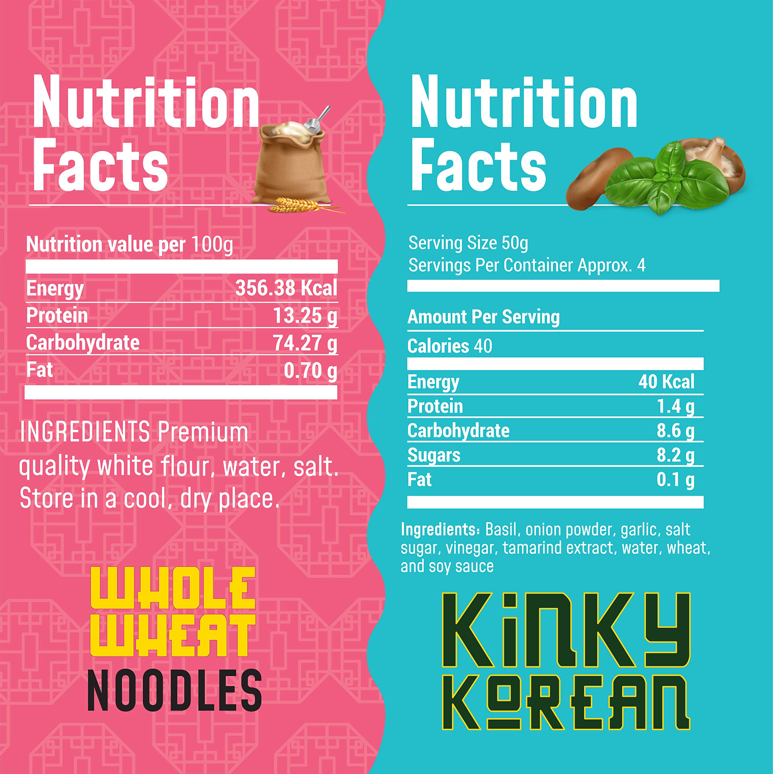 MasterChow Healthy Noodle Pack - Whole Wheat Noodles (300 gm) and Holy Basil Kinky Korean Stir Fry Cooking Sauce (220gm) – view 3