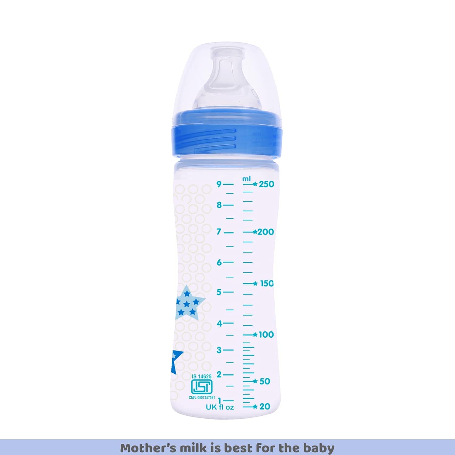 Chicco Well-Being 250 ml Feeding Plastic Bottle, Advanced Anti-Colic System, BPA Free, Hygienic Silicone Teat (Blue) – view 3
