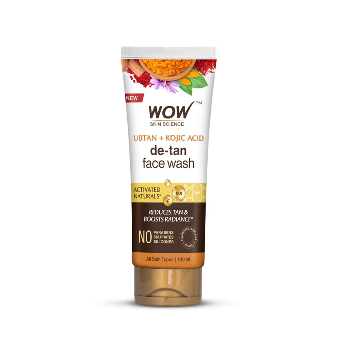 WOW Ubtan face wash tube with turmeric and saffron 100 ml