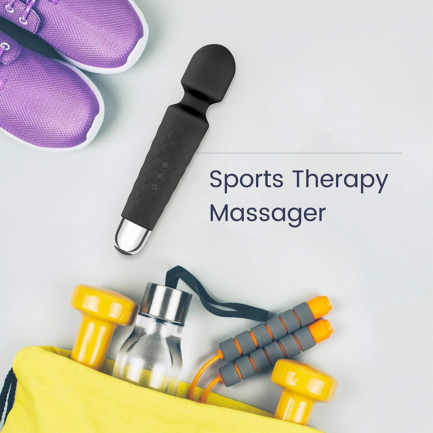 FEGSY Full Body Massager for Women & Men, Rechargeable Wireless Massager Machine for Pain Relief, Handheld Massager with Medical Grade Silicone, 8 Speeds, 20 Modes (Black+) – view 6