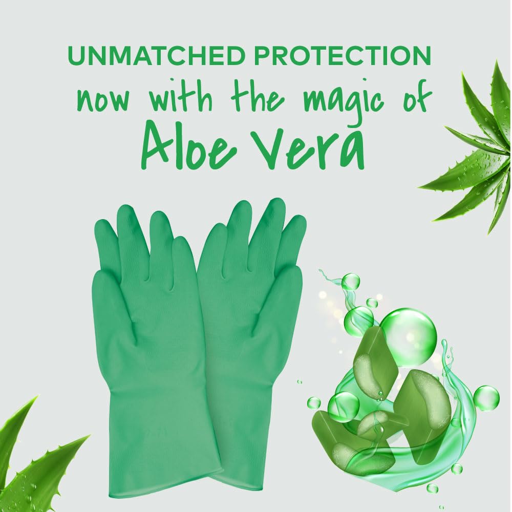 Scotch-Brite Aloe Vera coated Gloves, thick gloves for superior protection, aloe vera gel coating for cool hands, superior protection, anti- slip material – view 2