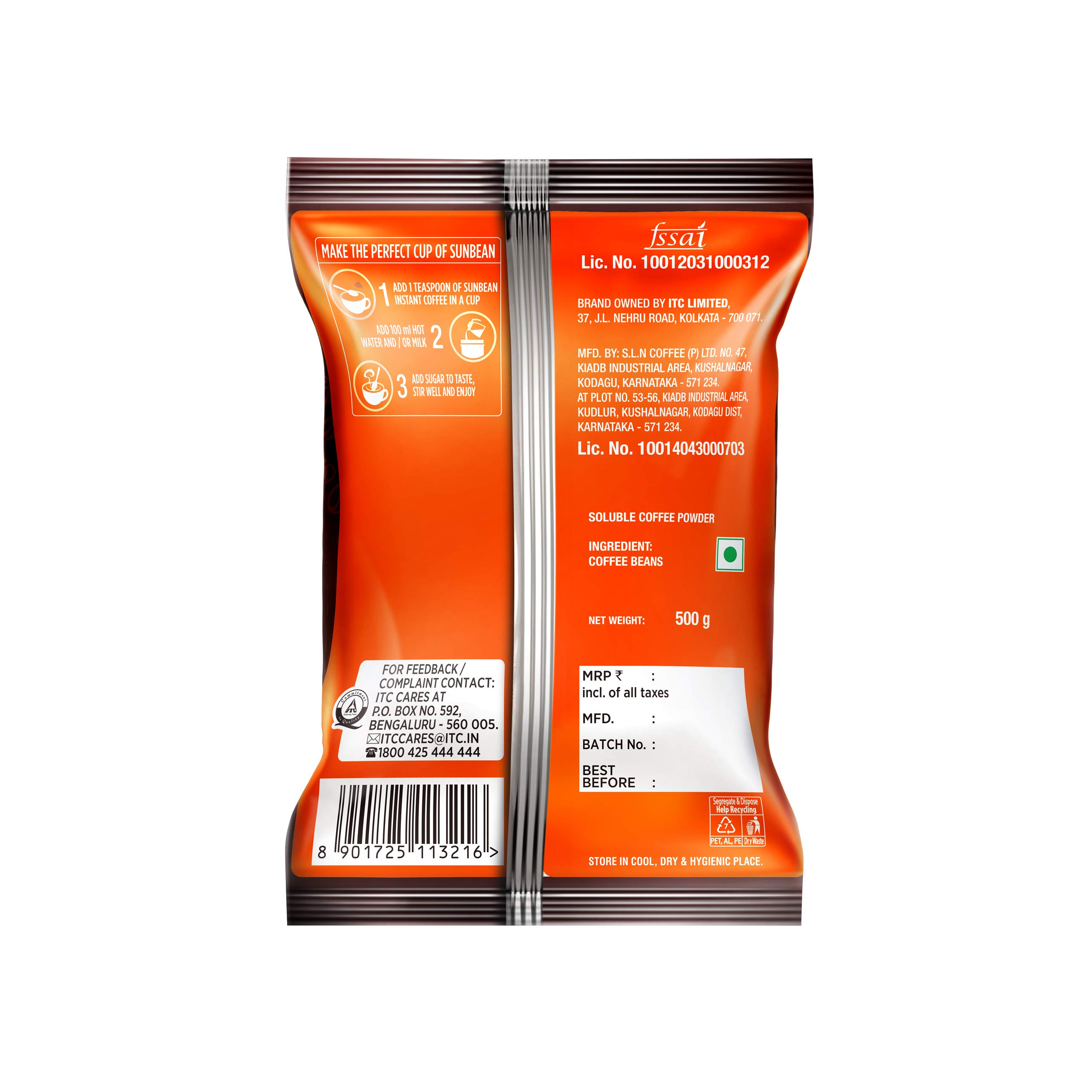 Sunbean Instant Coffee Powder Pouch, 500 g, Bag – view 2