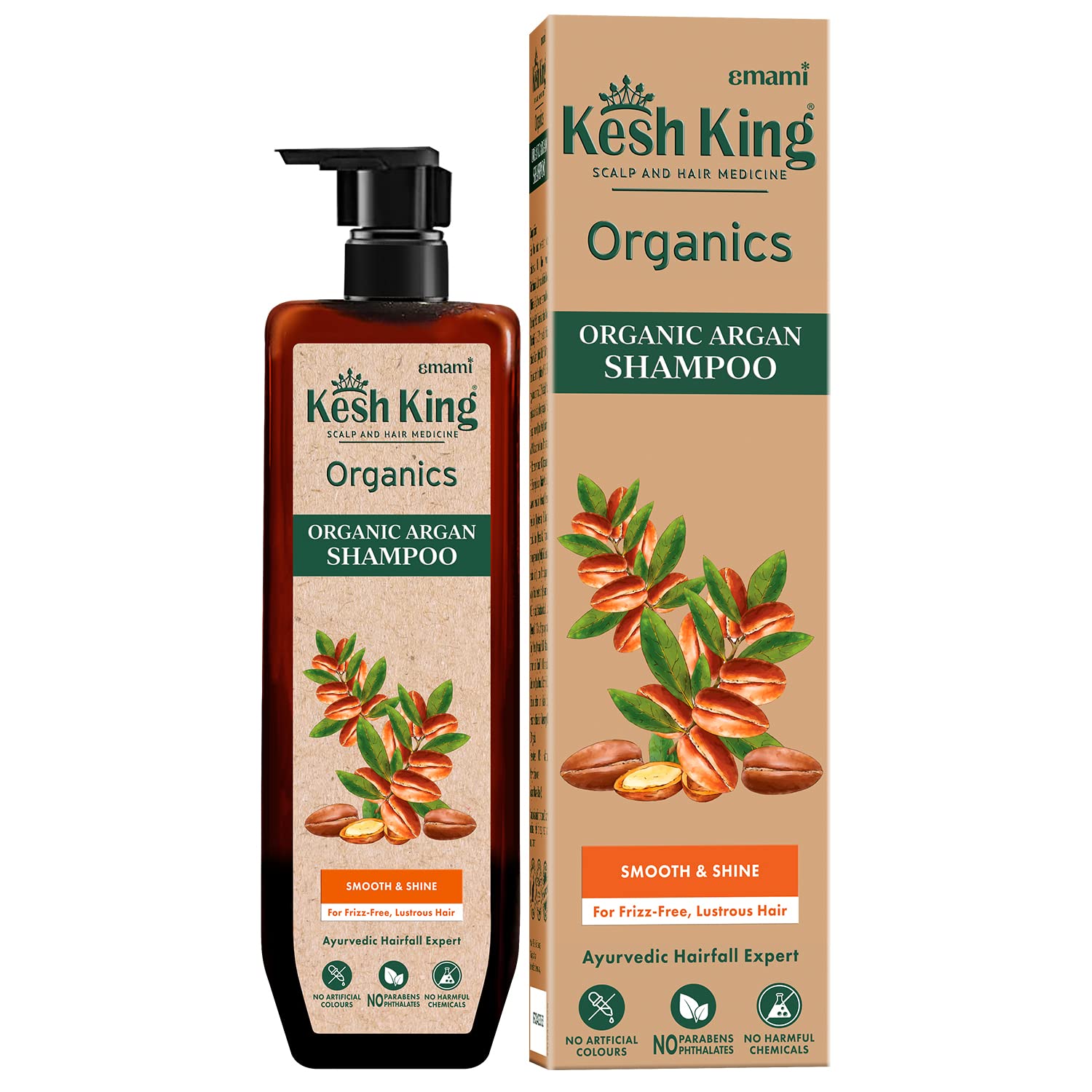 Kesh King Ayurvedic argan shampoo bottle for smooth frizz-free hair
