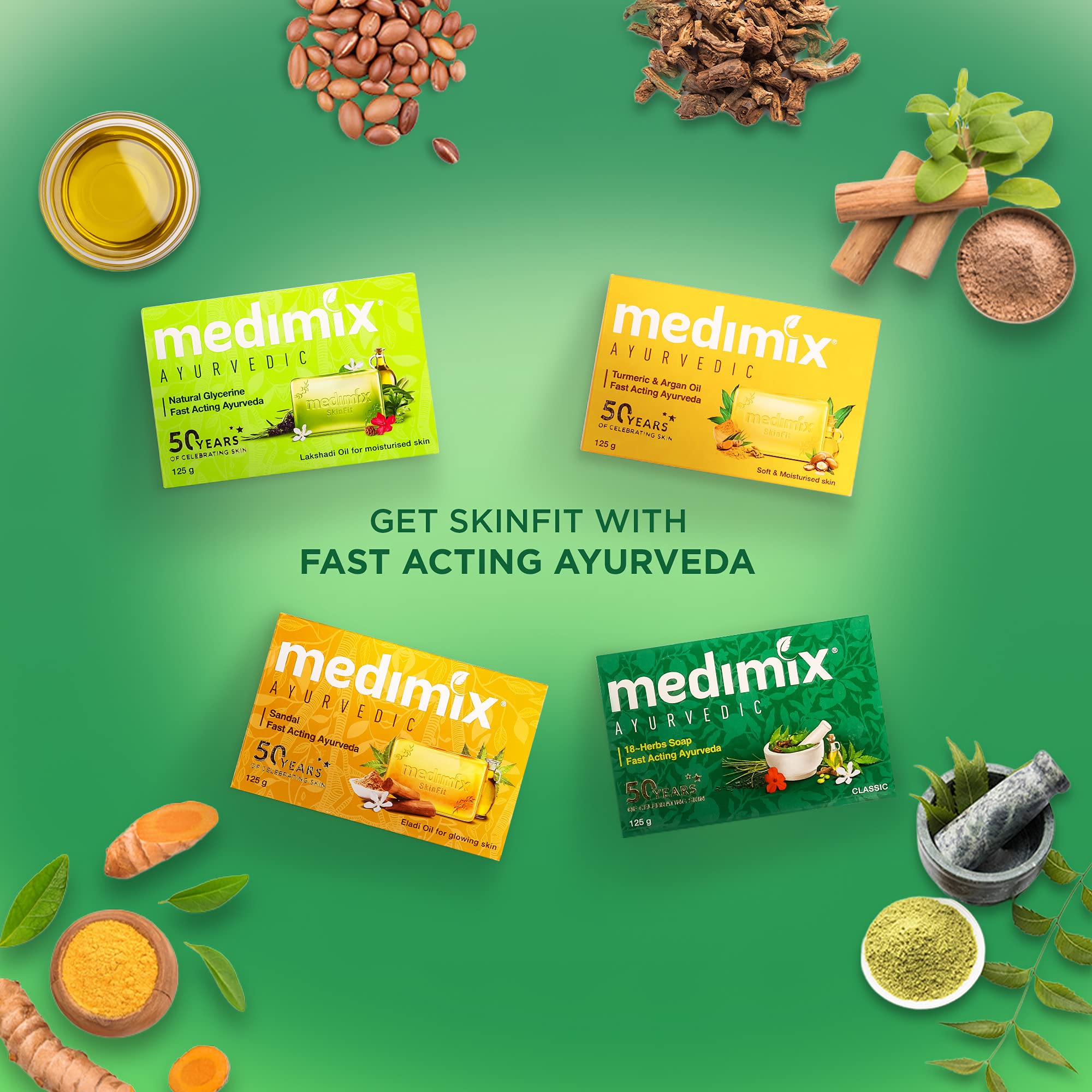 Medimix Ayurvedic Classic 18 Herbs Bathing Soap 125g (Buy 4 Get 1 EXTRA Combo Pack) – view 7