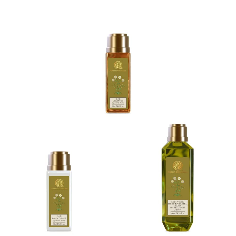 Forest Essentials Ayurvedic hair cleanser and Japapatti head massage oil