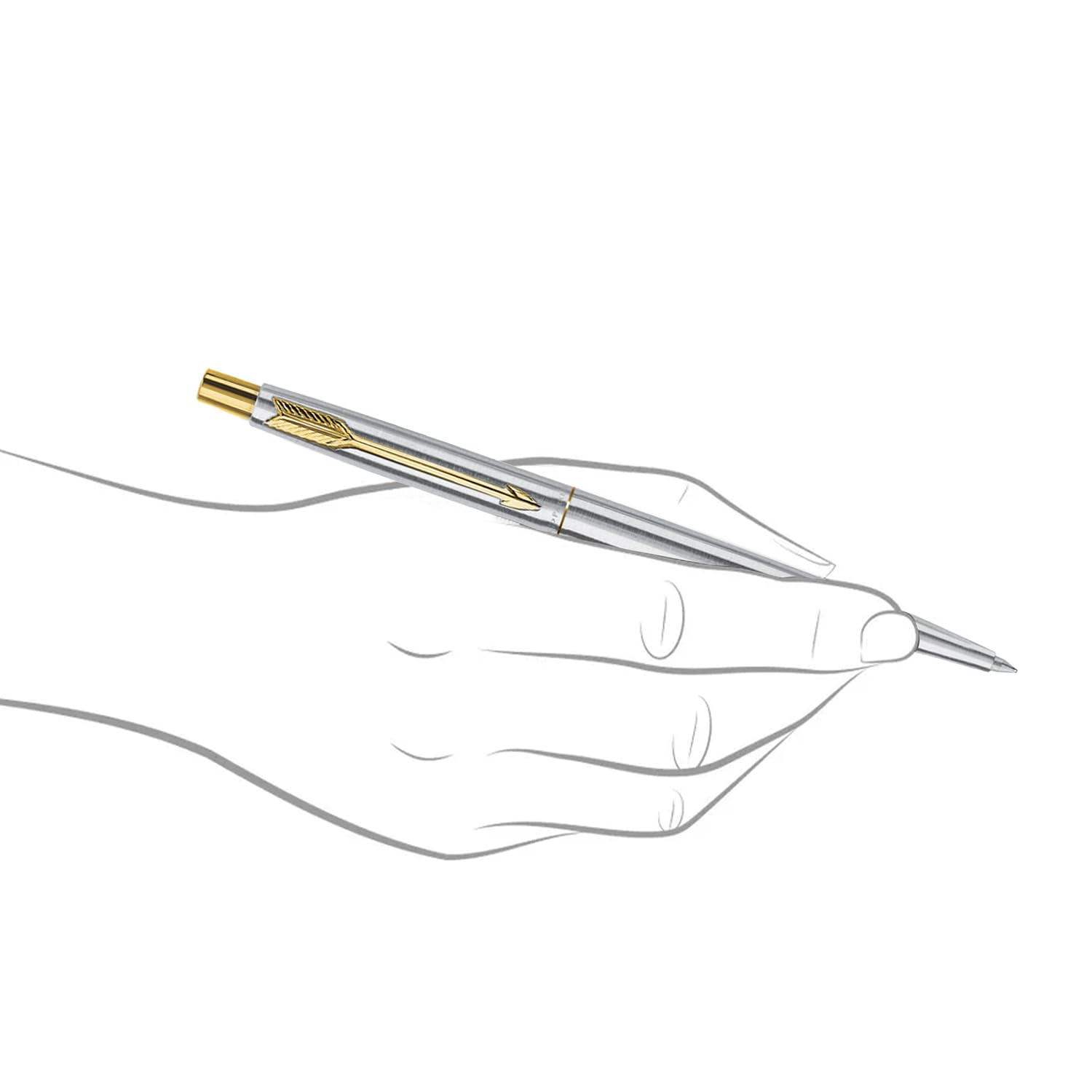 Parker Classic Stainless Steel Gold Trim Ball Pen – view 2
