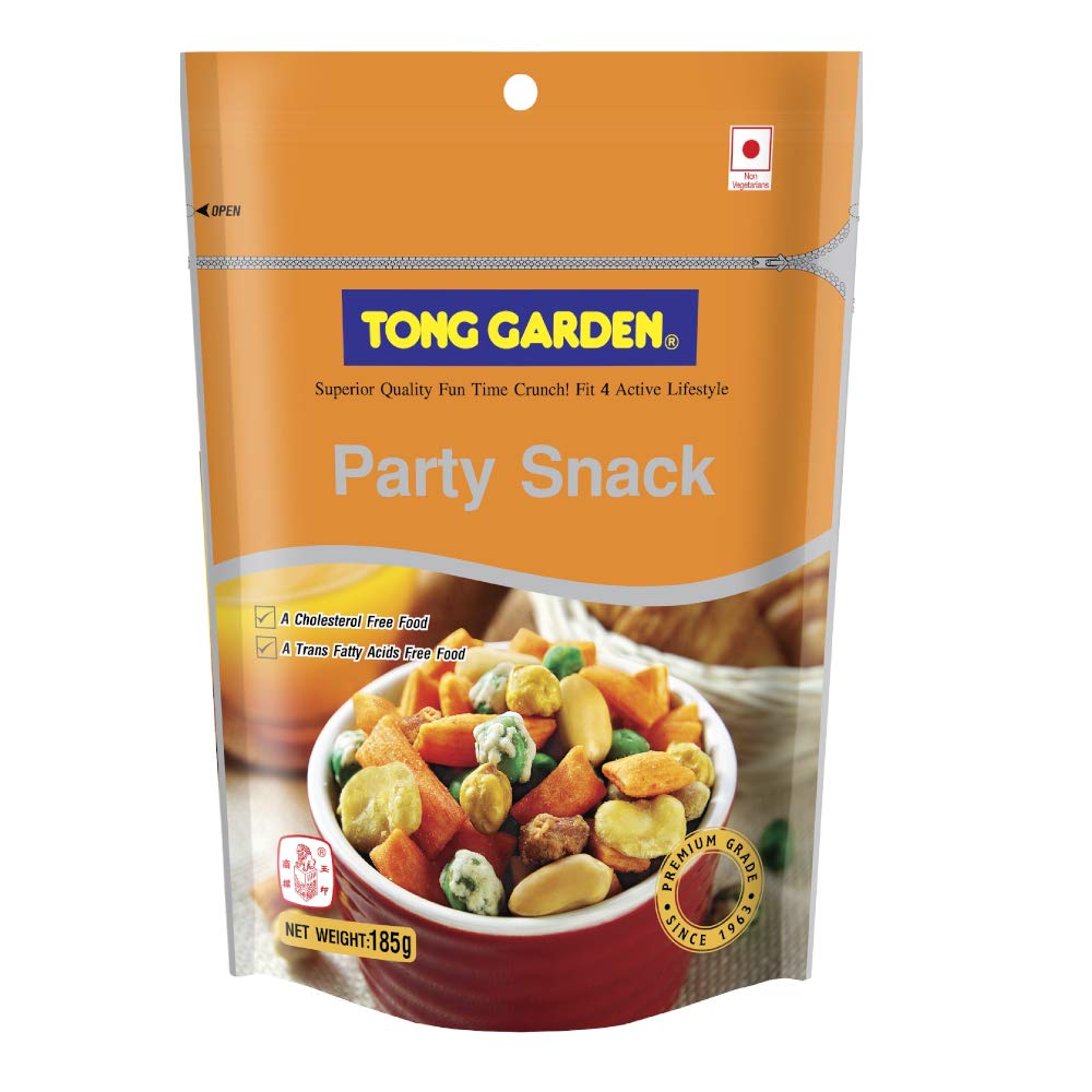 Front-facing Tong Garden Party Snack bag for sharing and snacking