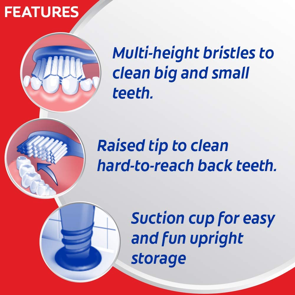 Colgate Kid'S Batman Anti Cavity Extra Soft Brush With Tongue Cleaner Toothbrush 1 Pc Batman Paste Anticavity Toothpaste For Kids 80G + 80G (Bubble Fruit Flavour), manual, Black – view 4