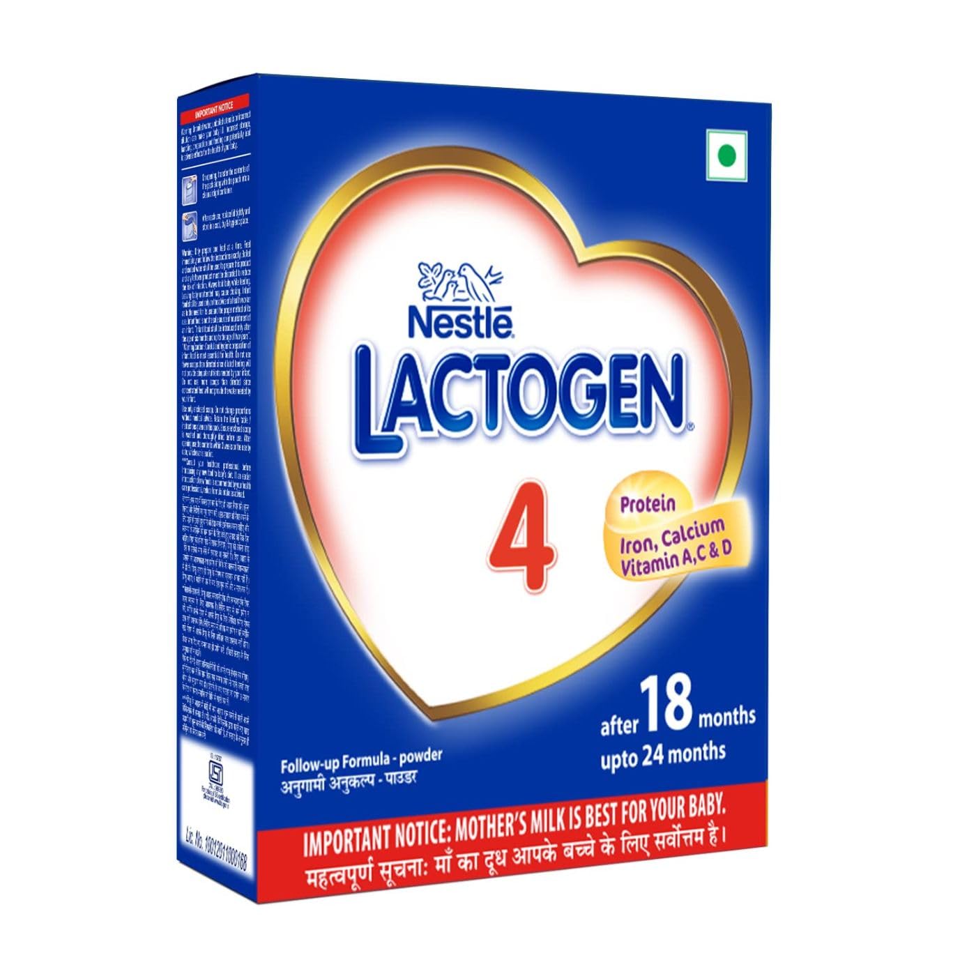 Lactogen Nestlé Lactogen 4 Follow-Up Formula Powder - After 18 Months Upto 24 Months, Stage 4, 400G Bag-In-Box Pack, Infant