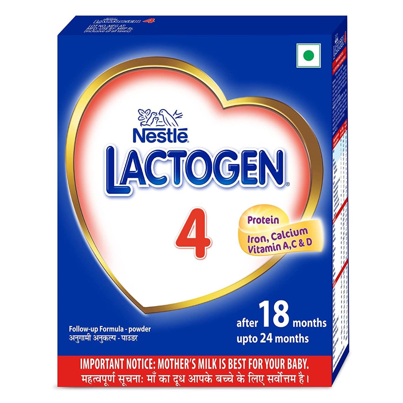 Lactogen Nestlé Lactogen 4 Follow-Up Formula Powder - After 18 Months Upto 24 Months, Stage 4, 400G Bag-In-Box Pack, Infant – view 2