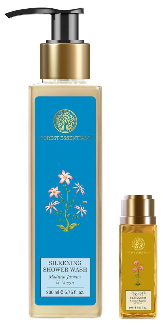 Jasmine shower wash with travel facial cleanser combo pack