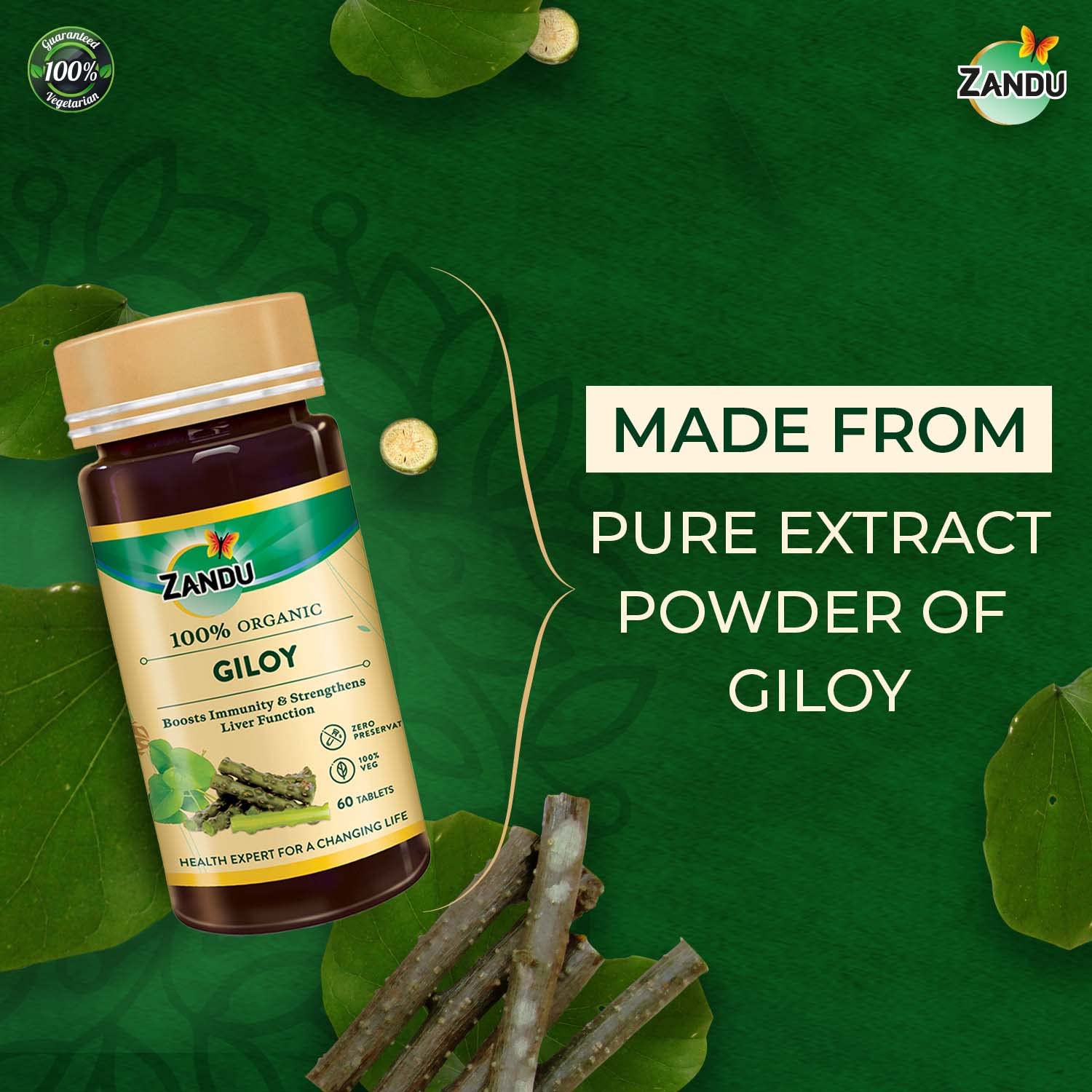 Zandu Giloy Tablets with 100% Pure Giloy Extract – view 4