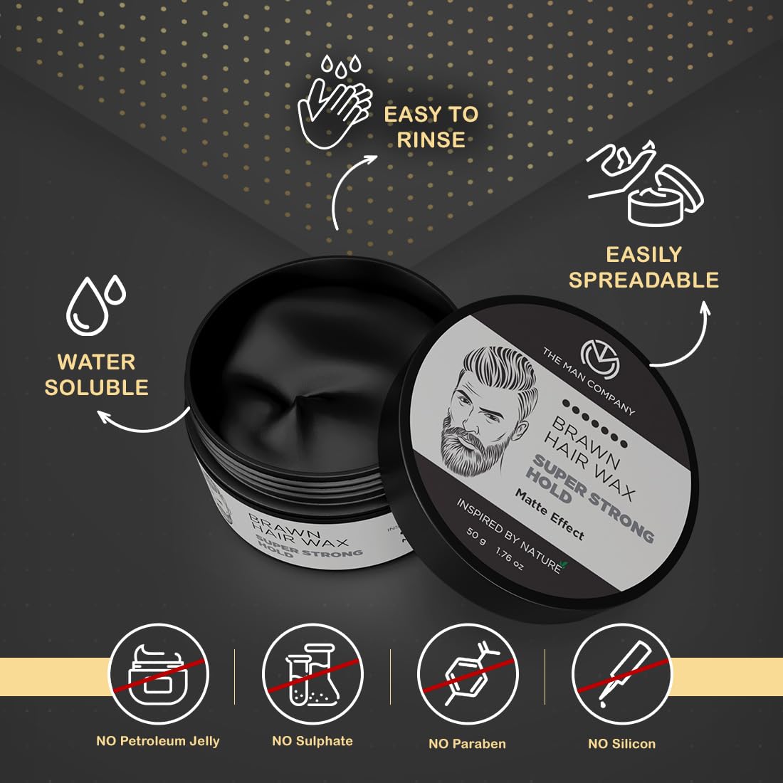 The Man Company Brawn Extra Stronghold Hair Wax for Man – view 2