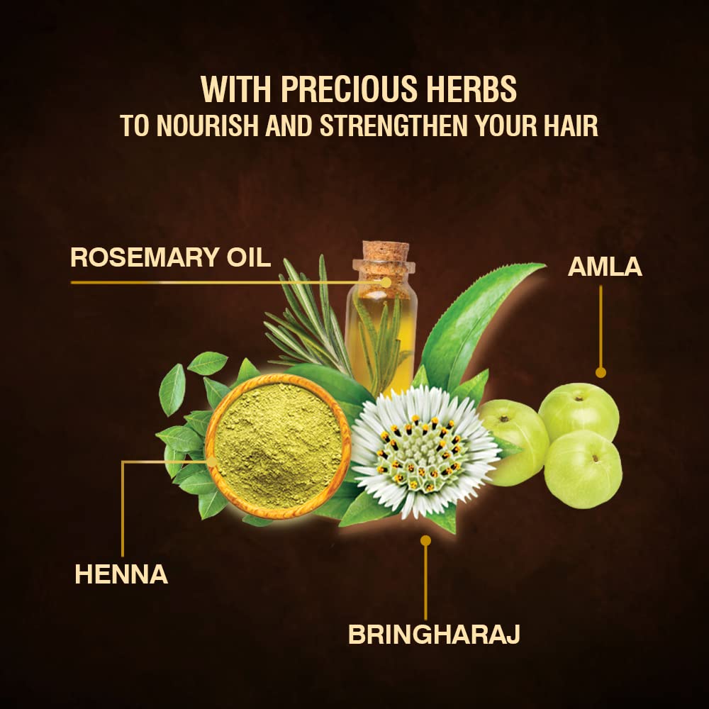 Indulekha Bringha Hair Mask, Reduces Hairfall, Strengthens Hair. Contains Bringharaj, Amla, Henna, Rosemary Oil to nourish & stregthen hair. No Synthetic Colour & Fragrance. For all hair types, 200ml – view 3