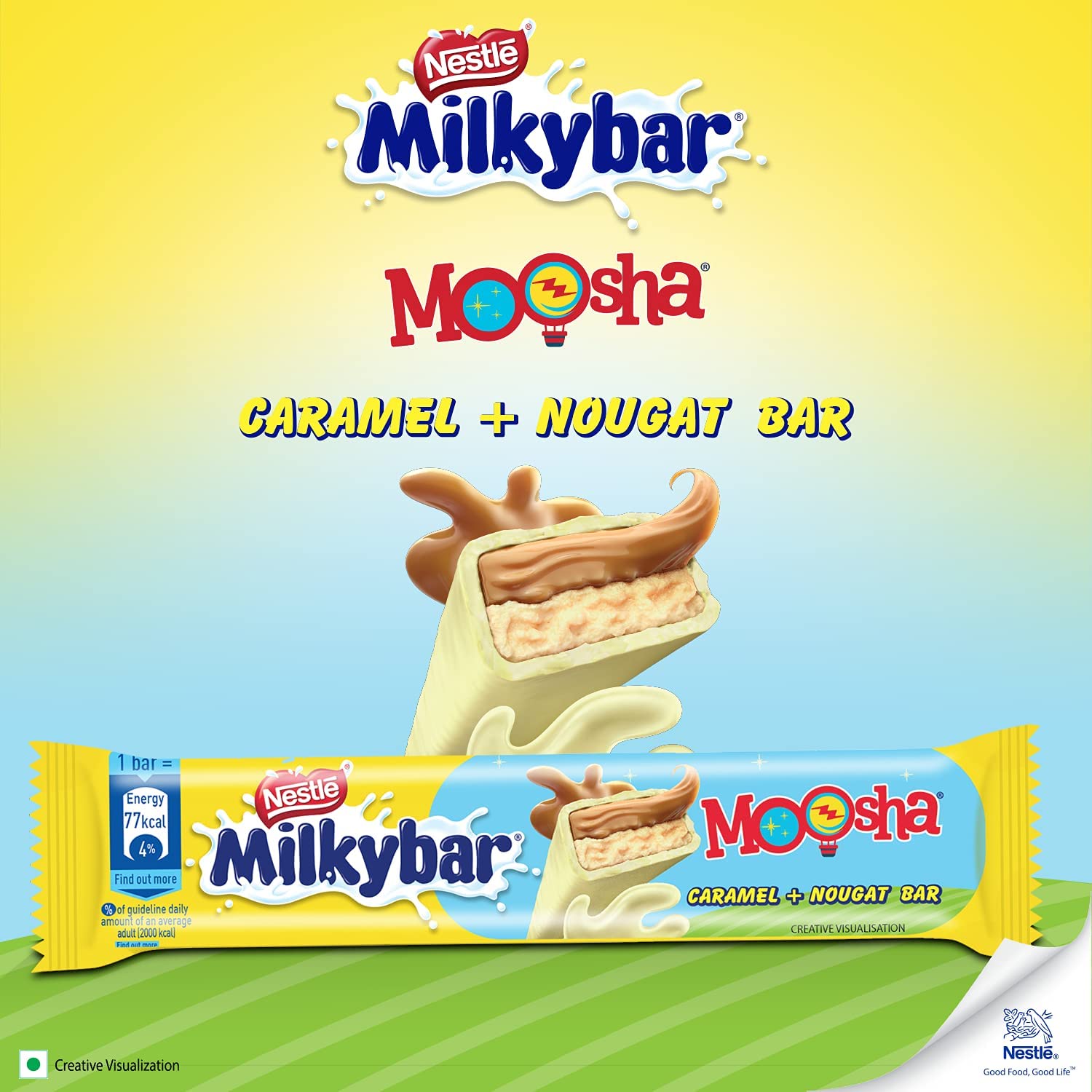 Nestle Milkybar Moosha Caramel + Nougat Bar- 18 gram Each Pack of 48 Units – view 4