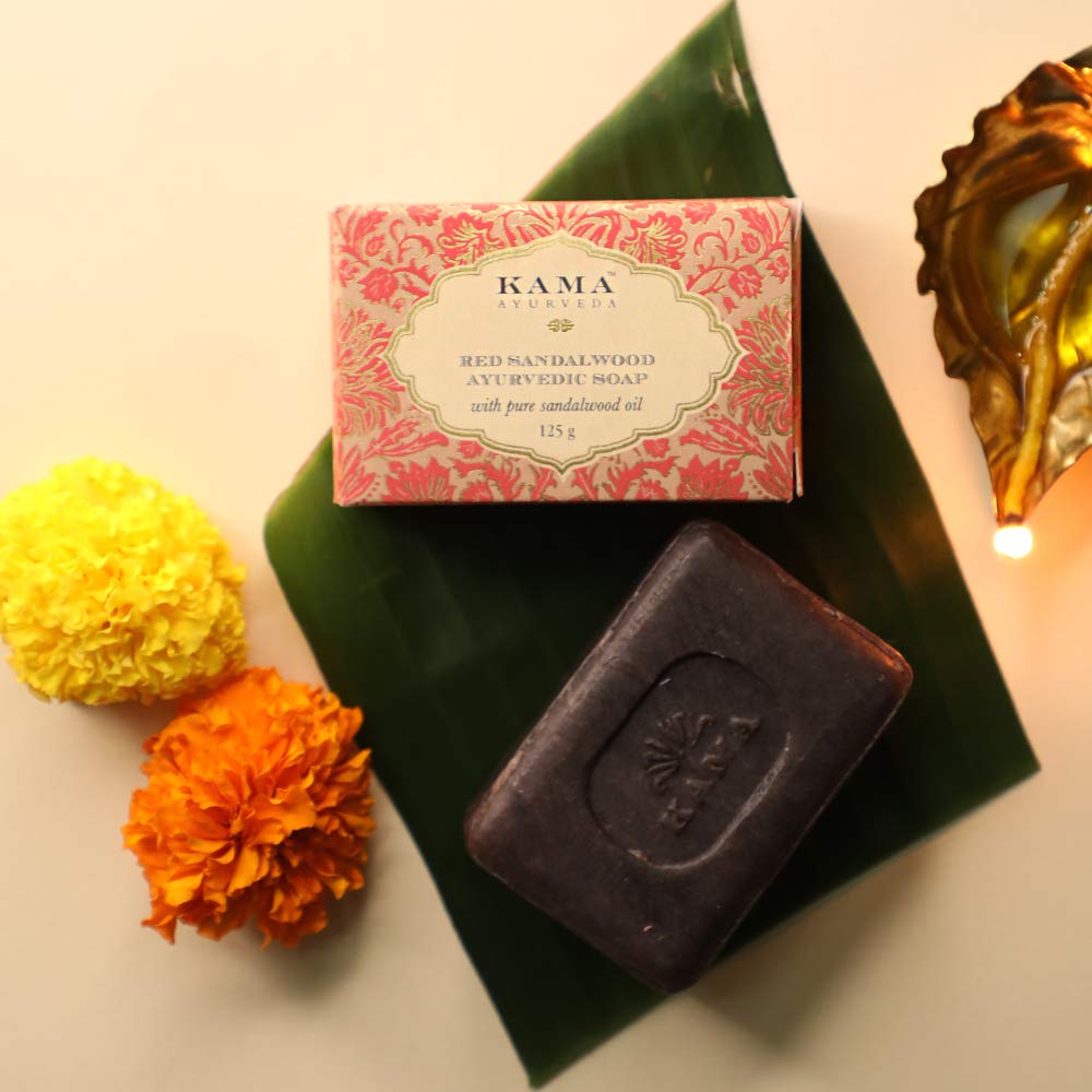 Kama Ayurveda Red Sandalwood Ayurvedic Soap with Pure Sandalwood Oil, 125g – view 2