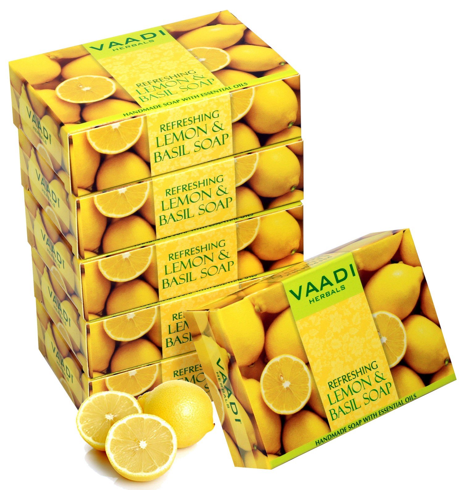 Vaadi Herbals Super Value Refreshing Lemon and Basil Soap, 75gms x 6 – view 2