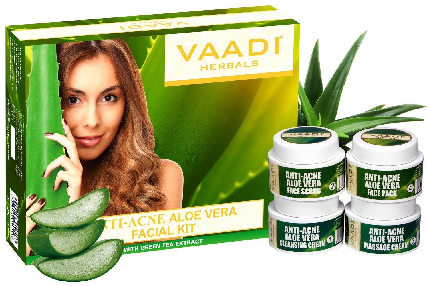 Vaadi Herbals Anti Acne Aloe Vera Facial Kit with Green Tea Extract, 70g – view 2