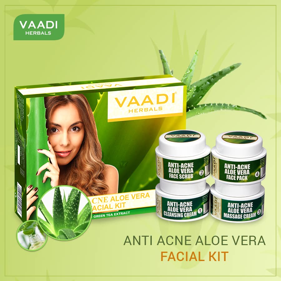 Vaadi Herbals Anti Acne Aloe Vera Facial Kit with Green Tea Extract, 70g – view 4