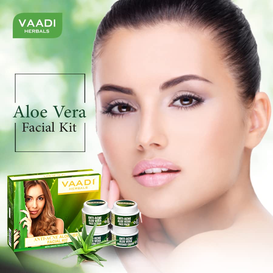 Vaadi Herbals Anti Acne Aloe Vera Facial Kit with Green Tea Extract, 70g – view 5
