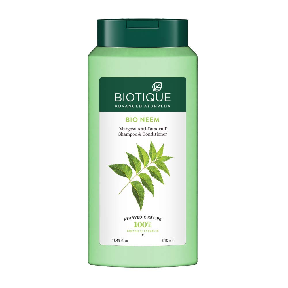 Biotique neem shampoo bottle for dandruff control and regular use