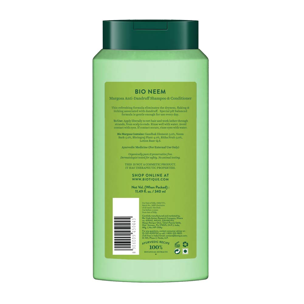 Biotique Fresh Neem Anti Dandruff Shampoo and Conditioner – view 2