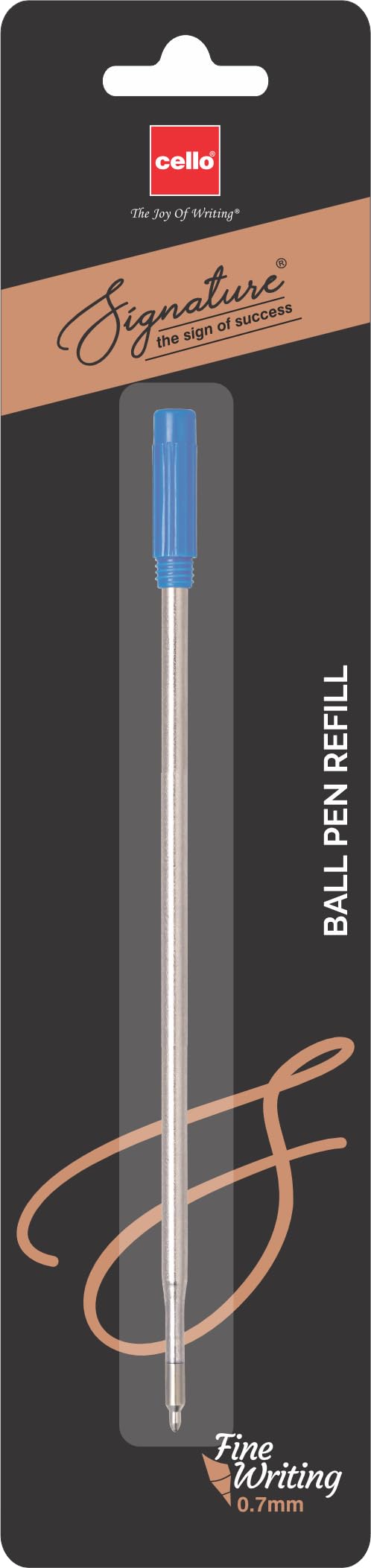 Single Cello Signature blue ball pen refill for smooth writing