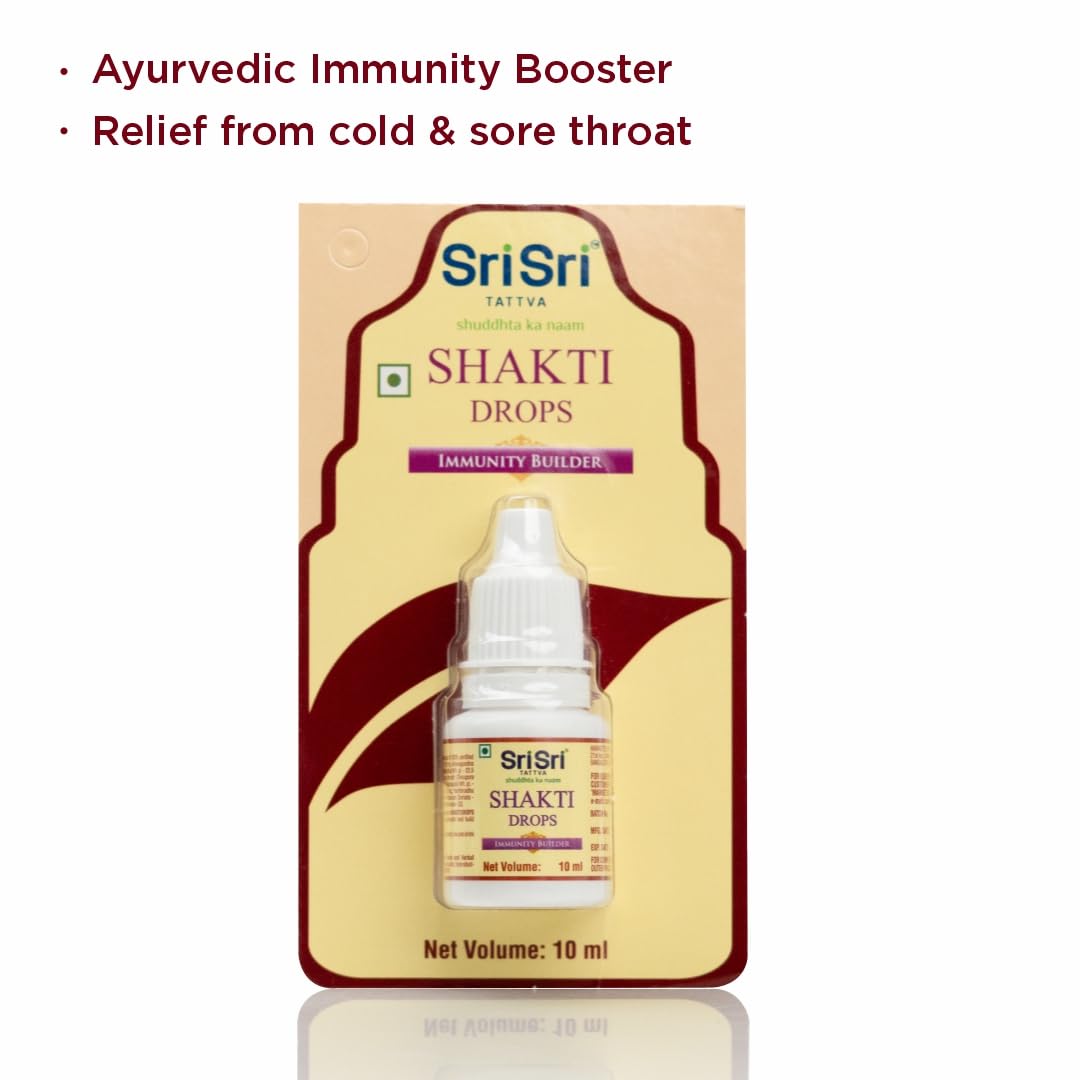 Sri Sri TATTVA shuddhta ka naam Shakti Drops - Ayurvedic Immunity Booster for Adults & Kids - Natural Drops for Strength & Stamina - Relief from Cough, Cold & Sore Throat - 10ml (Pack of 1) – view 2