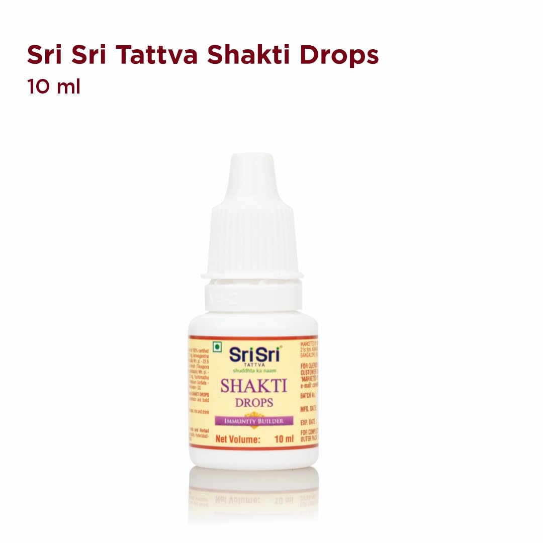 Sri Sri TATTVA shuddhta ka naam Shakti Drops - Ayurvedic Immunity Booster for Adults & Kids - Natural Drops for Strength & Stamina - Relief from Cough, Cold & Sore Throat - 10ml (Pack of 1) – view 3