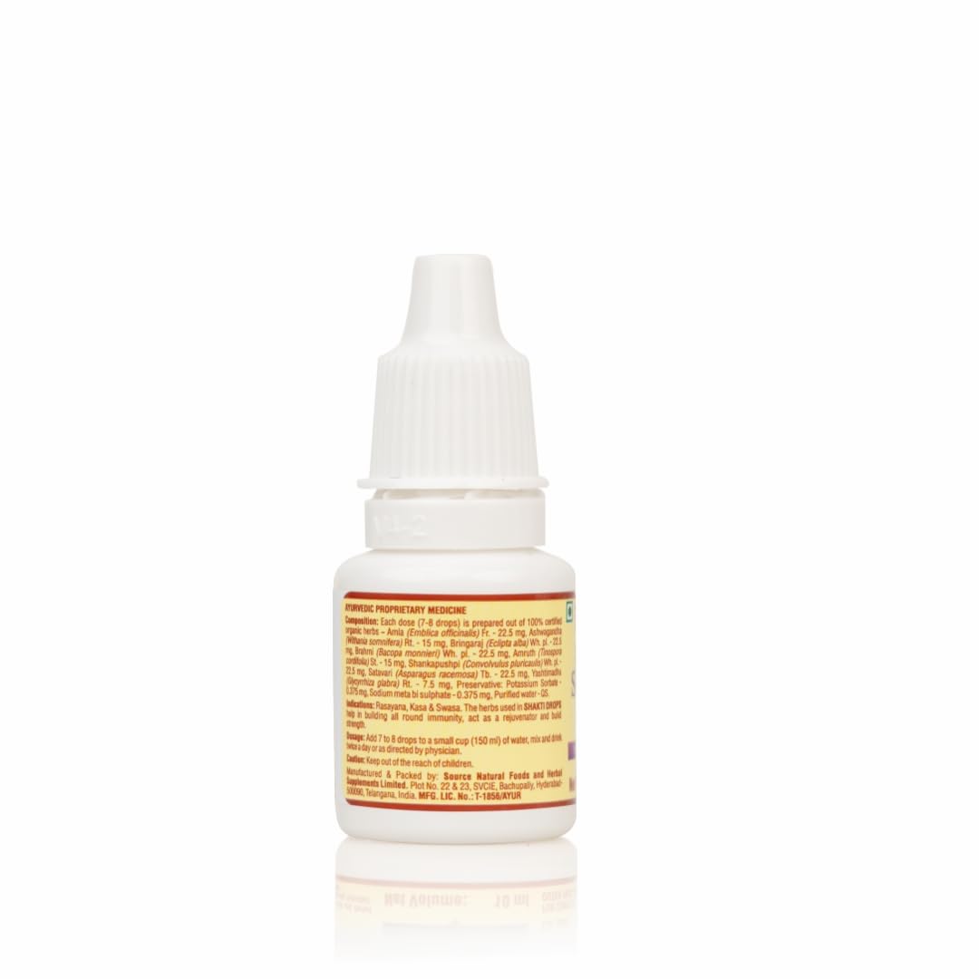 Sri Sri TATTVA shuddhta ka naam Shakti Drops - Ayurvedic Immunity Booster for Adults & Kids - Natural Drops for Strength & Stamina - Relief from Cough, Cold & Sore Throat - 10ml (Pack of 1) – view 4