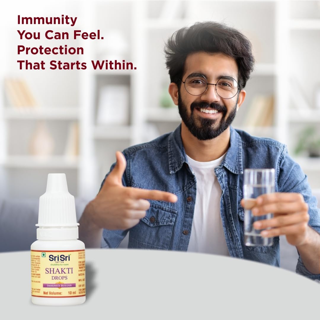 Sri Sri TATTVA shuddhta ka naam Shakti Drops - Ayurvedic Immunity Booster for Adults & Kids - Natural Drops for Strength & Stamina - Relief from Cough, Cold & Sore Throat - 10ml (Pack of 1) – view 7