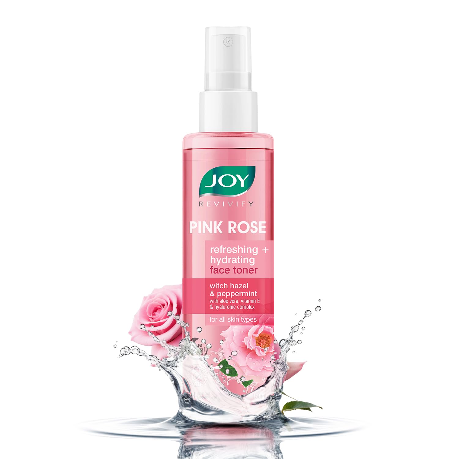 Front view of Joy Pink Rose Water Toner bottle 150 ml