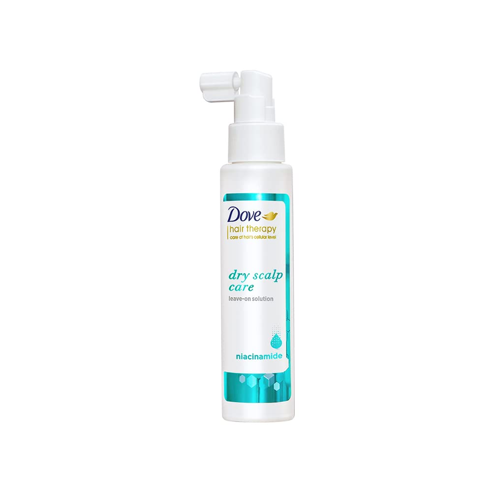 Front view of Dove dry scalp leave-on solution bottle