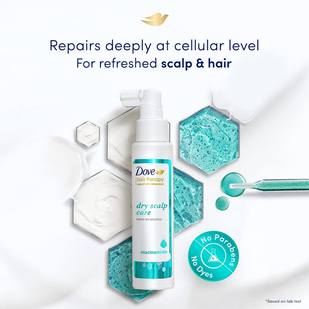 Dove Hair Therapy Dry Scalp Care Moisturizing Leave-on Solution, Sulphate Free, No Parabens & Dyes, With Niacinamide to relieve scalp dryness for smooth hair, 100 ml – view 5